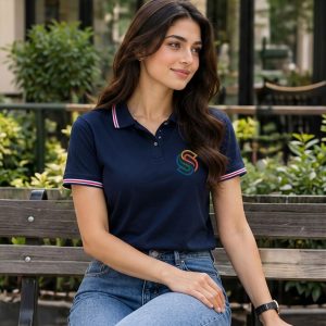 Women's Premium Navy Polo Shirt